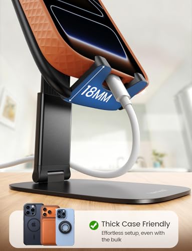 Lamicall Ultra-Thin Foldable Cell Phone Stand for Desk - color: A-Black