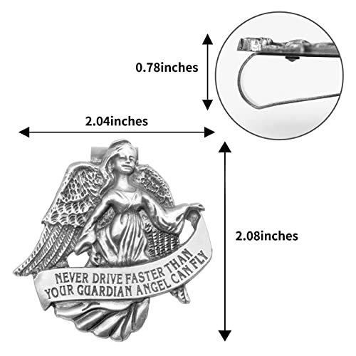 Guardian Angel Visor Clip Car Sun Visor Accessories Medal Bless Driving Safety Religious Gift for Driver, Parent, Family, Friend (1 Pcs)