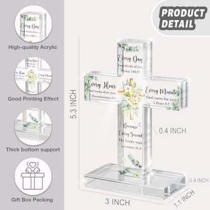PVOPVO Standing Cross Christian Gifts, Acrylic Religious - color: Every