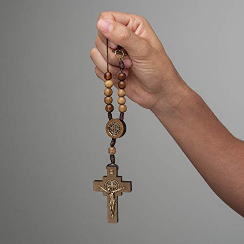 Intercession Car Rearview Mirror Rosary (St Benedict) - style: St Benedict