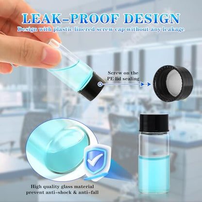 10ml 100pcs Clear Small Glass Vials with Screw Cap - size: 10ml 100pcs