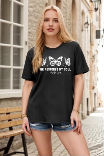 Women Christian Faith T Shirts - color: 3black, size: Large