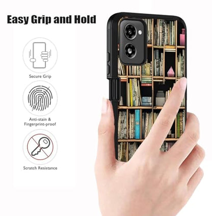Designed for Moto G Power 5G 2024 Case, Military Grade Heavy Duty 3-Layer Shockproof Full-Body Protective Cover for Motorola Moto G Power 5G 2024, Bookshelf - color: Bookshelf