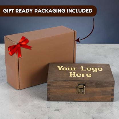 Custom Logo Wooden Keepsake Box, Engraved Memory Chest for Corporate Gifts - style: 15. Upload Your Logo