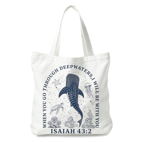 Christian Canvas Tote Bag, Bible Verse Reusable Shopping Bag - color: Bible-3