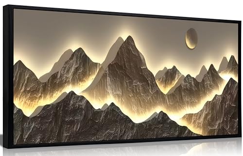 Large Framed Modern Mountain Wall Art Abstract Landscape Canvas Wall Decor - color: Mountain, size: 32"L x 16"W