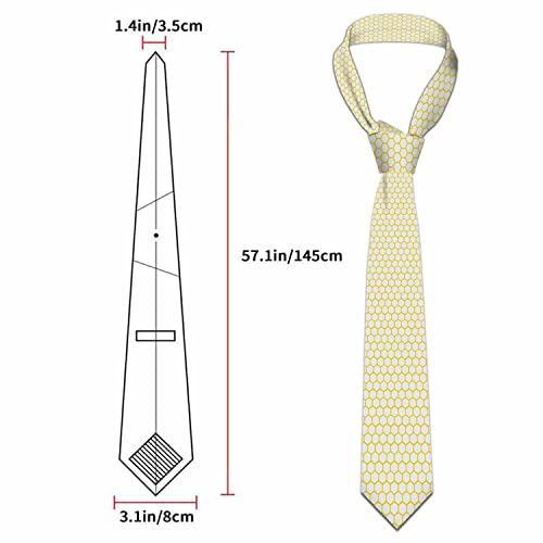 Men's Ties Novelty Tie Necktie for Men Teen Boys Multicolor Tie Party Holiday Thanksgiving Christmas - color: Yellow Honeycomb