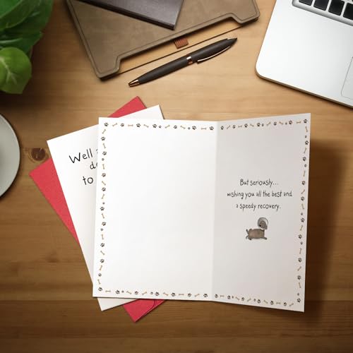 Ogeby Funny Get Well Soon Card for Man Woman, Humor Speedy Surgery Recovery Card for Friend Patient, At Least You Don't Have to Wear A Cone - color: #623