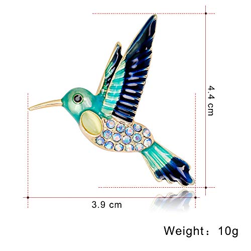 Cameo Brooch Vintage Silver Tone Lady Portrait Brooch Pins for Women Victorian Jewelry Crystal Rhinestone Brooches for Hat Scarf Collar Lapel Handbags Shawls for Christmas - color: Blue Hummingbird