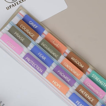 UPAFEXXI-Topic Bible Tabs(3D Gold Foil Embossed Lettering) - color: 180 Topics