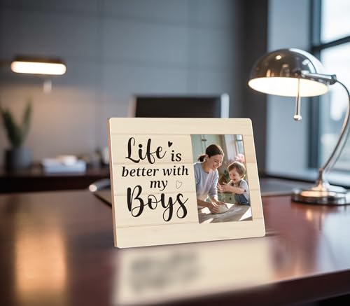 Boy Mom Gift Picture Frame - color: boy