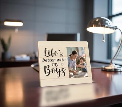 Boy Mom Gift Picture Frame - color: boy