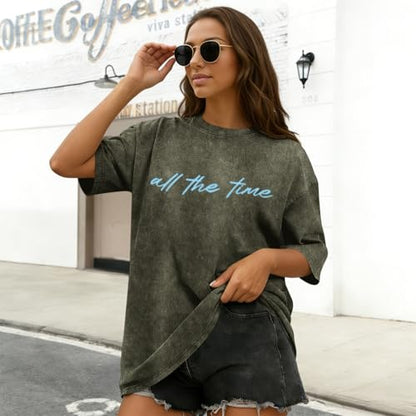 Christian Shirts for Women God is Good All The Time Graphic Shirt Faith Religious Tees Inspirational Bible Verse Top - color: Army Green, size: X-Large