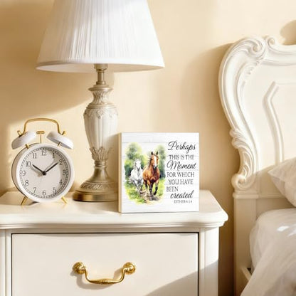 Perhaps This Is The Moment for Which You Have Wood Box Sign 5.9x5.9 - color: white018