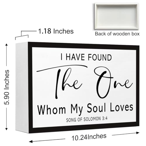 Song of Solomon 3:4 Christian Wood Box Sign Desk Deocr,My Soul Loves Bible Verse Wooden Block Sign for Home Farmhouse Bedroom Wall Shelf Tabletop Decor - style: My Soul Loves