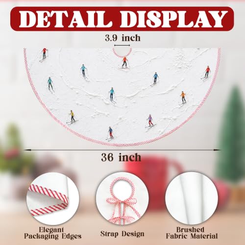 Winter Skiing Christmas Tree Skirt, Ski Gifts Xmas Tree Skirt 527XW-TS - color: Skiing-3