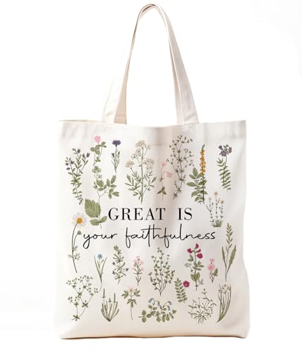 Inspirational Christian Bible Verse Foral Tote Bag for Women - color: Bible8