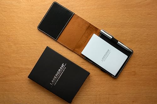 LaserGram Mini Padfolio with Notepad and Pen, Celtic Cross, Personalized Engraving Included (Carbon Fiber Black with Silver) - color: Carbon Fiber Black With Silver