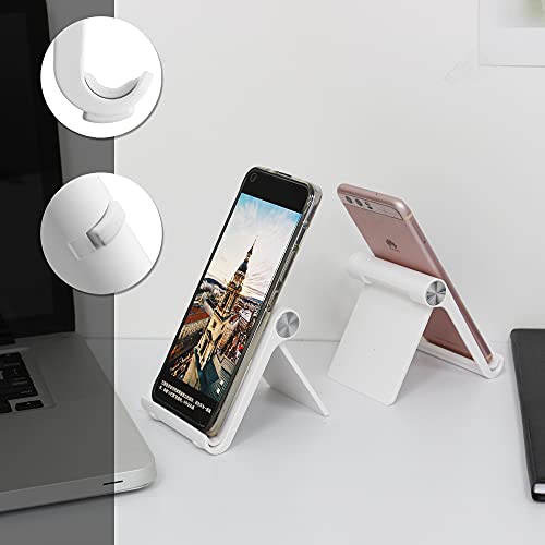 Mayten Foldable Cell Phone Stand for iPhone - Adjustable Phone Holder with Wide Compatibility, Portable Desktop Dock for iPhone 15/14/13/12/11/Pro/Max/SE, Galaxy, Pixel, Anti-Slip Design (White) - color: White