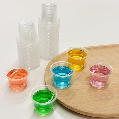 1000 Count-1oz Plastic Shot Glasses Mini Disposable Cups Perfect Container for Jello Shots, Condiments, Tasting, Sauce, Dipping, Samples - size: 1oz-1000Count