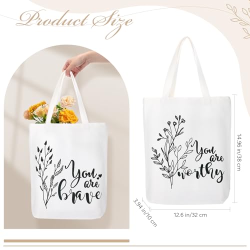 Sieral 10 Pcs Canvas Tote Bags, Floral - style: Floral