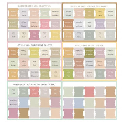 90 Bible Book Tabs with Cross Bookmark, Boho Laminated Index Tabs for Study