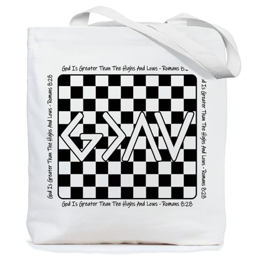 Chicimln Christian Goose Tote Bag, off to Praise the Lord Bible Verse Canvas Tote Bags - color: White 05