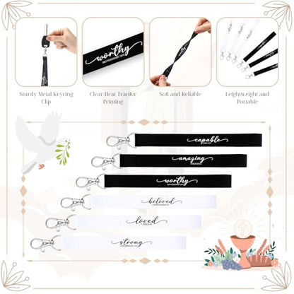 Huhumy 12 Pcs Christian Makeup Bag, Black White, Inspirational Words - color: Black White, style: Inspirational Words
