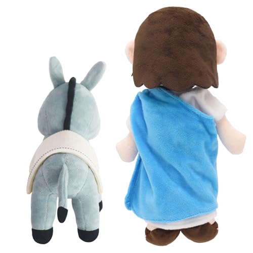 Yelakey Jesus and Donkey Plush Toys, 11.8" Stuffed Religious Toys for Kids - color: 11.8inch/Jesus Rides a Donkey