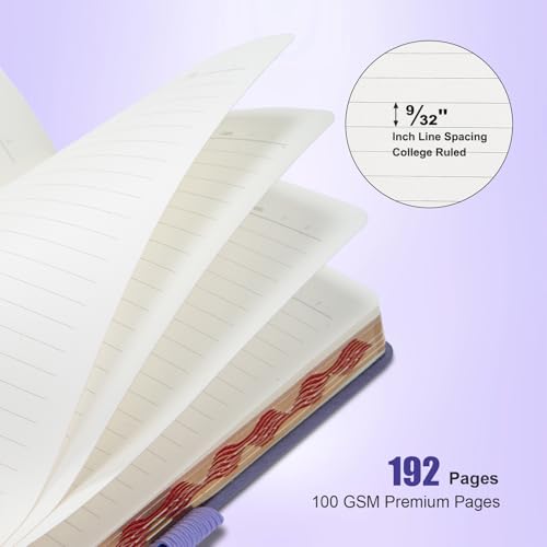 Comix Pretty Lined Journal for Women, 192 Pages, 100GSM Paper, 5.5" x 8.3" - color: Lavender