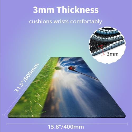 Golf Tee Off Large Mouse Pad, Sports Course Green Grass Scenery Desk Mat - color: Golf Design