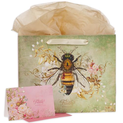 hristian Art Gifts Large Gift Bag with Card & Tissue Paper, Faith - color: Faith/Mint Green, style: Large Landscape