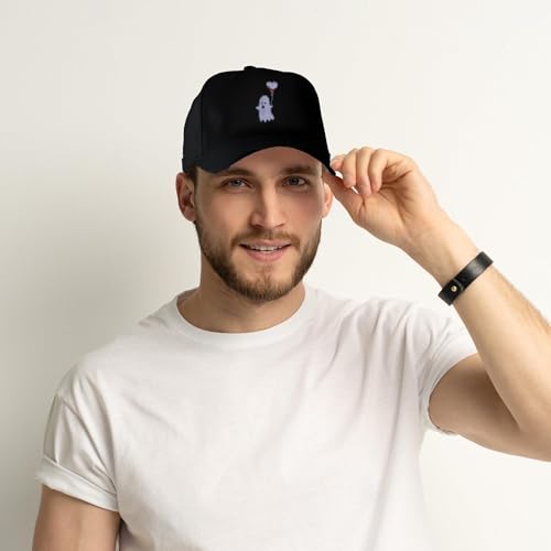 Embroidered Baseball Cap for Women Men Adjustable Baseball Hat Black Baseball Cap Trucker Hat - color: Ghost