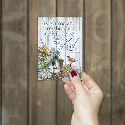 KJV We Will Serve the Lord Card, 1 Count - color: Succulent Birdhouse