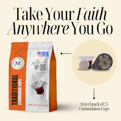 Miracle Meal Prefilled Communion Cup & Wafer Set, Travel Pack of 25-Cups - size: Traditional Bag of 25