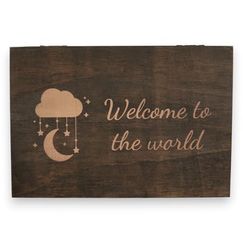 Welcome to the World Baby Memory Box, Engraved Newborn & Baby Shower Gift - size: Medium, style: Baby