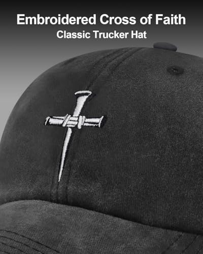 Christian Gifts, Christian Jesus Hat for Women Men Embroidered - color: Grey