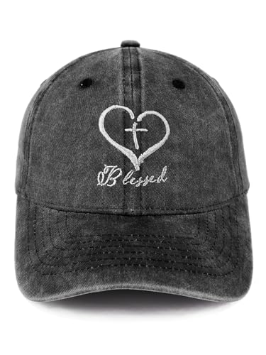 Cross Embroidered Hat for Men Women Dad Trucker Baseball Cap Adjustable - color: Love Cross Black