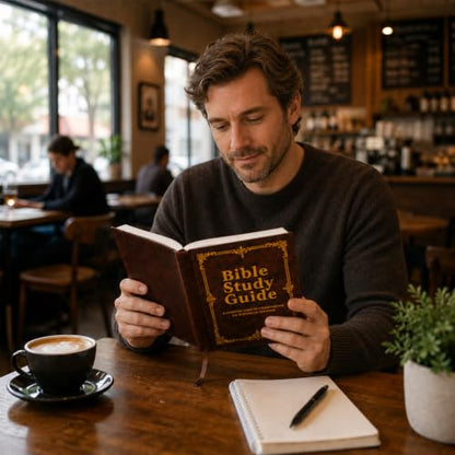 66-Page Bible Study Guide, 9.6 x 6.9 in Large Print Bible Study Guides 66 Pages for Women and Men, Beginner-Friendly Bible Study Journal with Prayer Prompts, Faux Leather Christian Gift