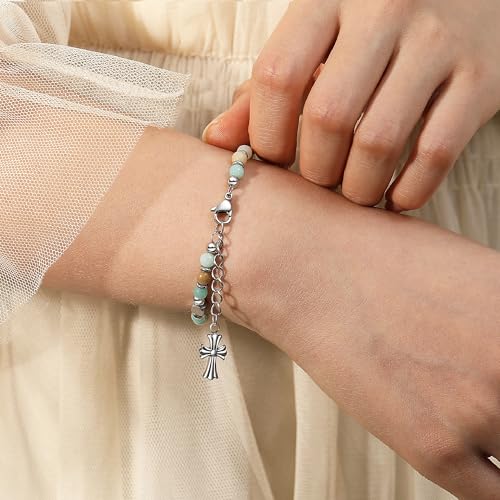TONY & SANDY Christian Gifts for Women, Religious Cross Bracelet Faith Jewelry, Confirmation Baptism Christmas Birthday Gifts for Women, Unique Gifts for Teens Girls Kids Adults - style: Daughter