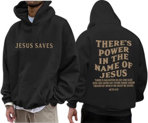 Christian Hoodies for Men God Jesus Cross Faith Religious Christ Hoodie - color: Black-a, size: Medium