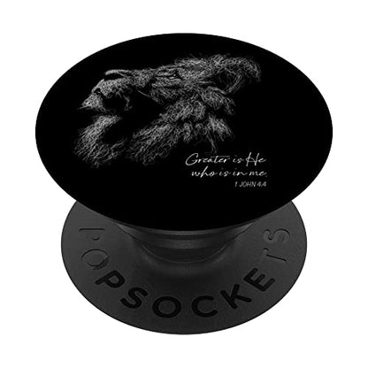 Lion of Judah - 1 John 4:4 Bible Verse PopSockets Swappable PopGrip