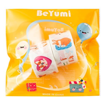 BeYumi Cute Corgi Roll Stickers - 1000Pcs Corgi Stickers in 2 Rolls Waterproof Vinyl Cute Fancy Pets Dogs Animal Decals for Cars Phone Laptop Bottle Notebook Luggage Computer Envelope Decor for Kids - style: Corgi