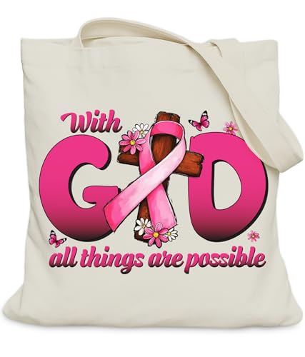 Aesthetic Christian Gifts Tote Bag for Church, Religious Tote Bag for Bible Study, Medium Size with Inner Pocket - color: Hot Pink