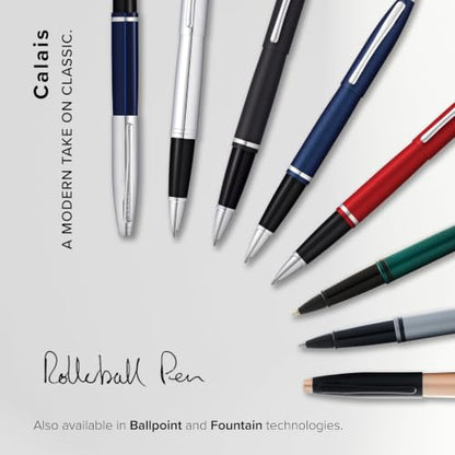 Cross Calais Rollerball Pen, Matte Black, Medium Point, Black Ink - color: Matte Black