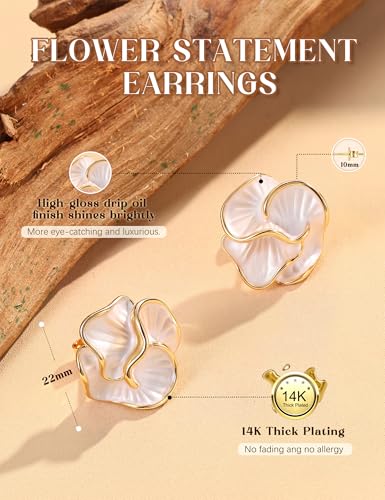 S925 Sterling Silver Flower Statement Earrings For Women Trendy - color: small flower