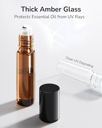 ULG Essential Oil Roller Bottles 10ml, 48-Pack - color: Amber, size: 48-Pack