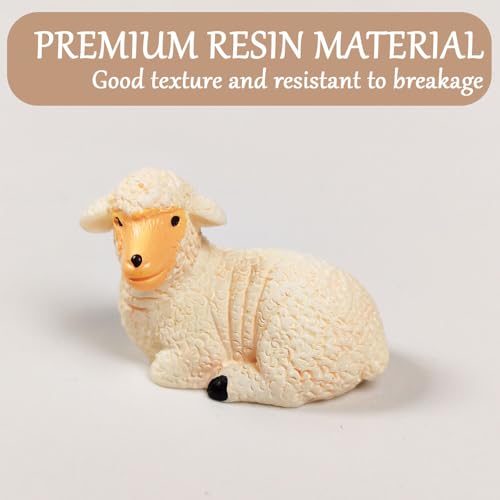 7Pcs Miniature Nativity Sets for Christmas Indoor Set, Classic Nativity Scene Resin Figurines Set, Nativity Tiny Figures Set for Religious Decorations Collection Gifts
