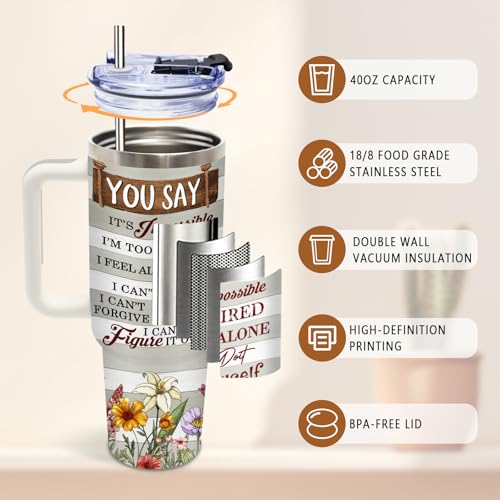 DUUV Christian Tumbler 40oz, Insulated Christian Gifts for Women - color: Inspiring God