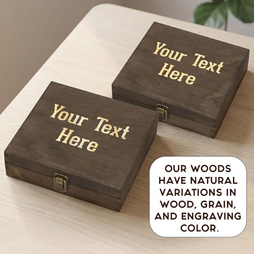 Personalized Wooden Keepsake Box, Custom Engraved Memory Box with Lid - style: 1. Your Text Here